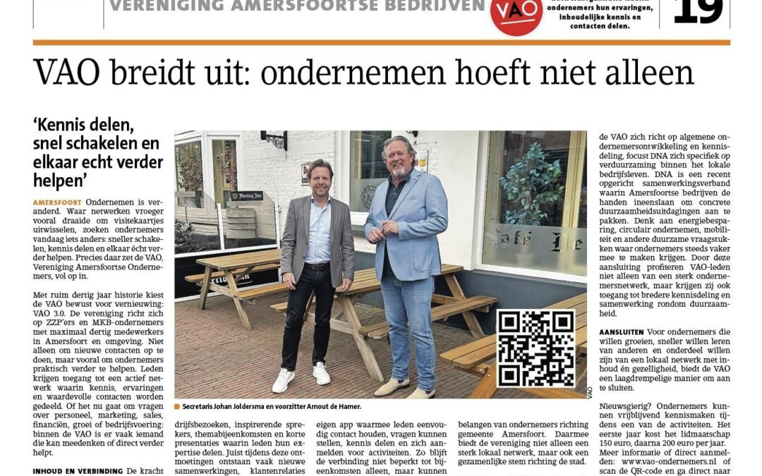 De VAO in de krant